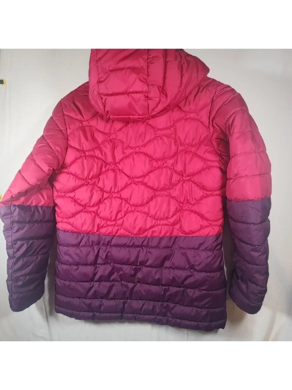 Columbia Sportswear Hooded Puffer Jacket Pink Purple Colorblock XL 18/20 Kids